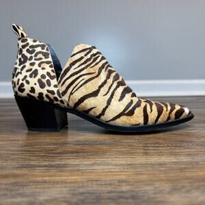 Dolce Vita size 7.5 Sonni Fur mixed animal print booties